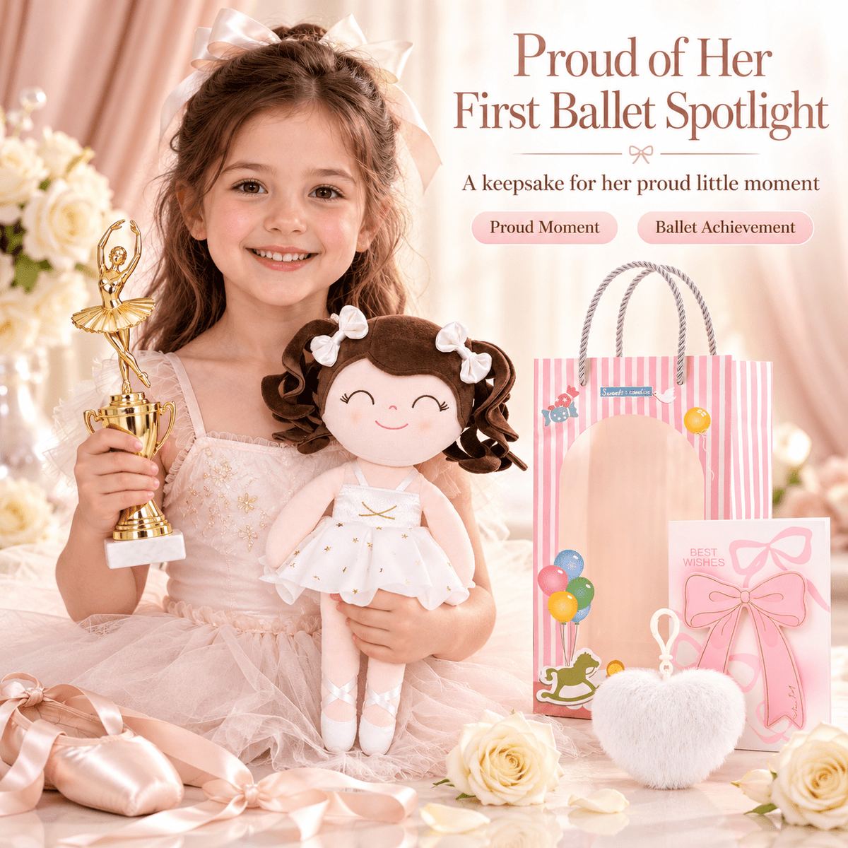 Gloveleya Personalized Ballerina Doll – 14-Inch White - Gloveleya Official
