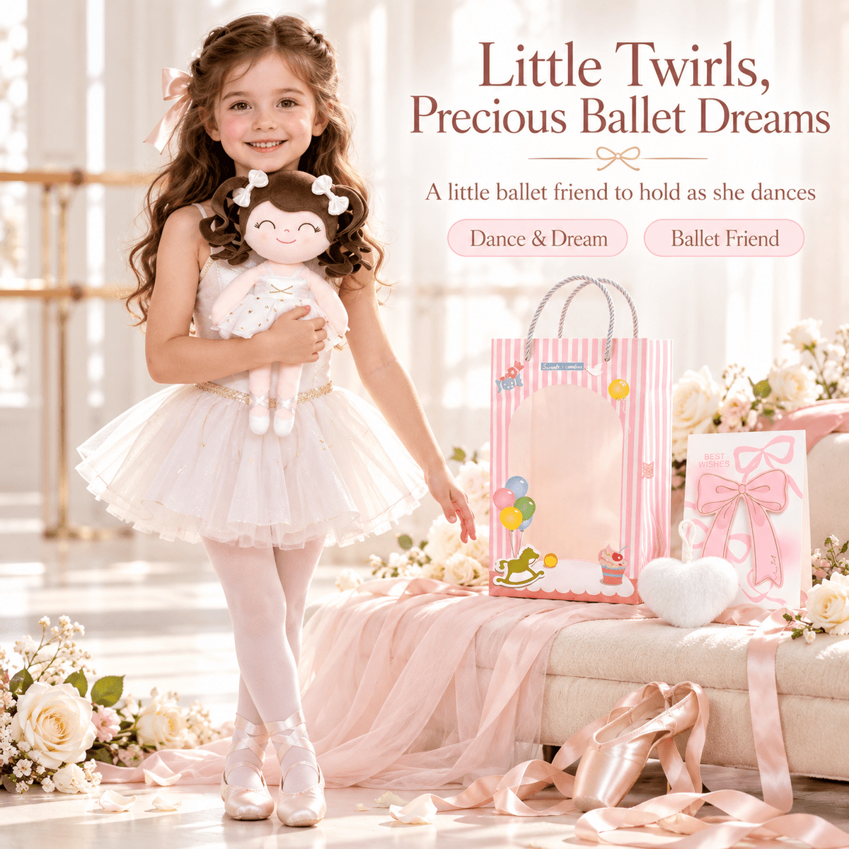 Gloveleya Personalized Ballerina Doll – 14-Inch White - Gloveleya Official