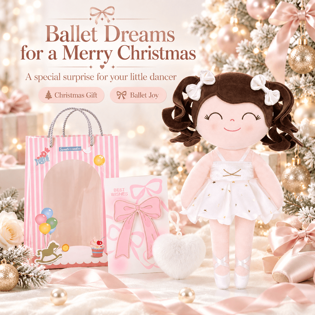 Gloveleya Personalized Ballerina Doll – 14-Inch White - Gloveleya Official