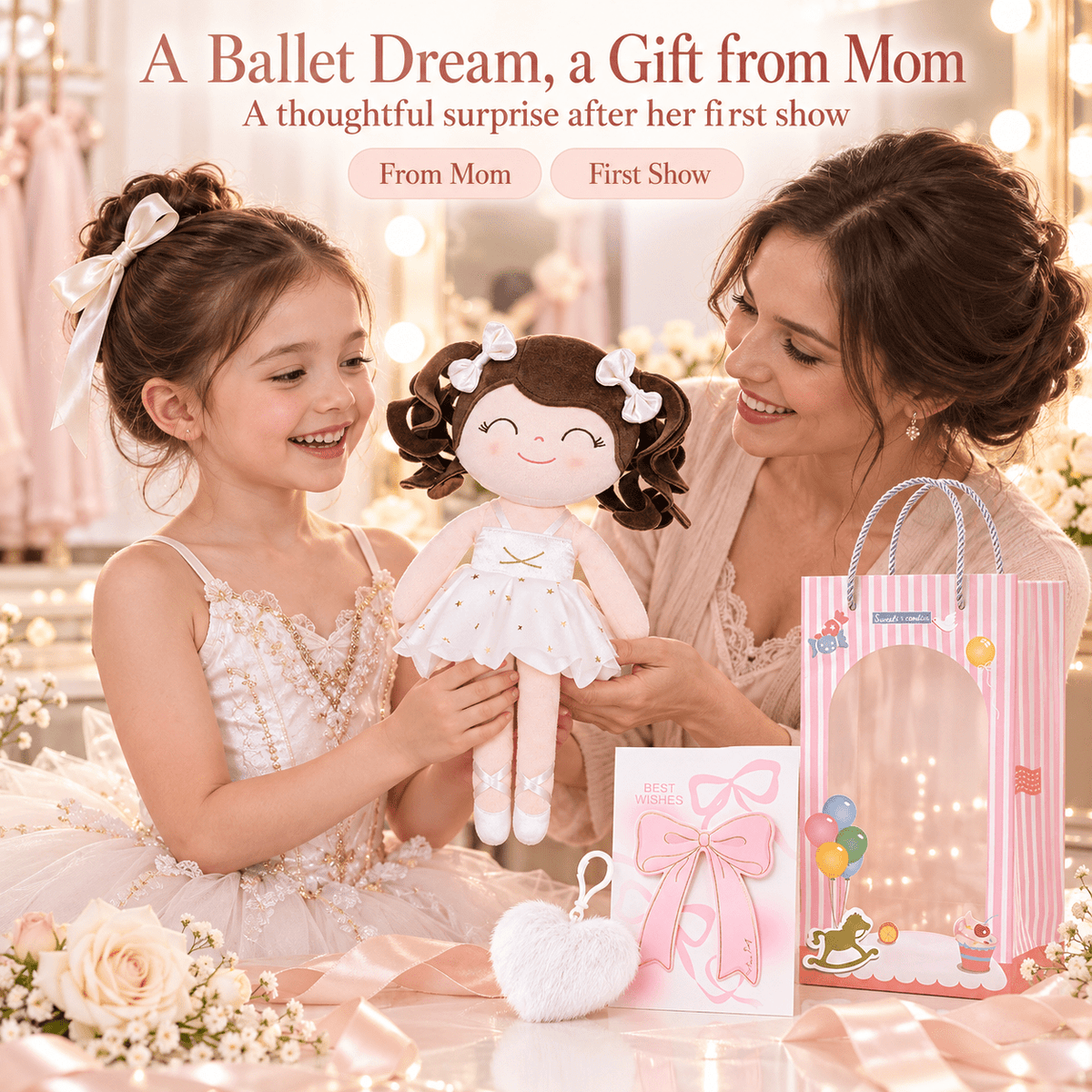 Gloveleya Personalized Ballerina Doll – 14-Inch White - Gloveleya Official