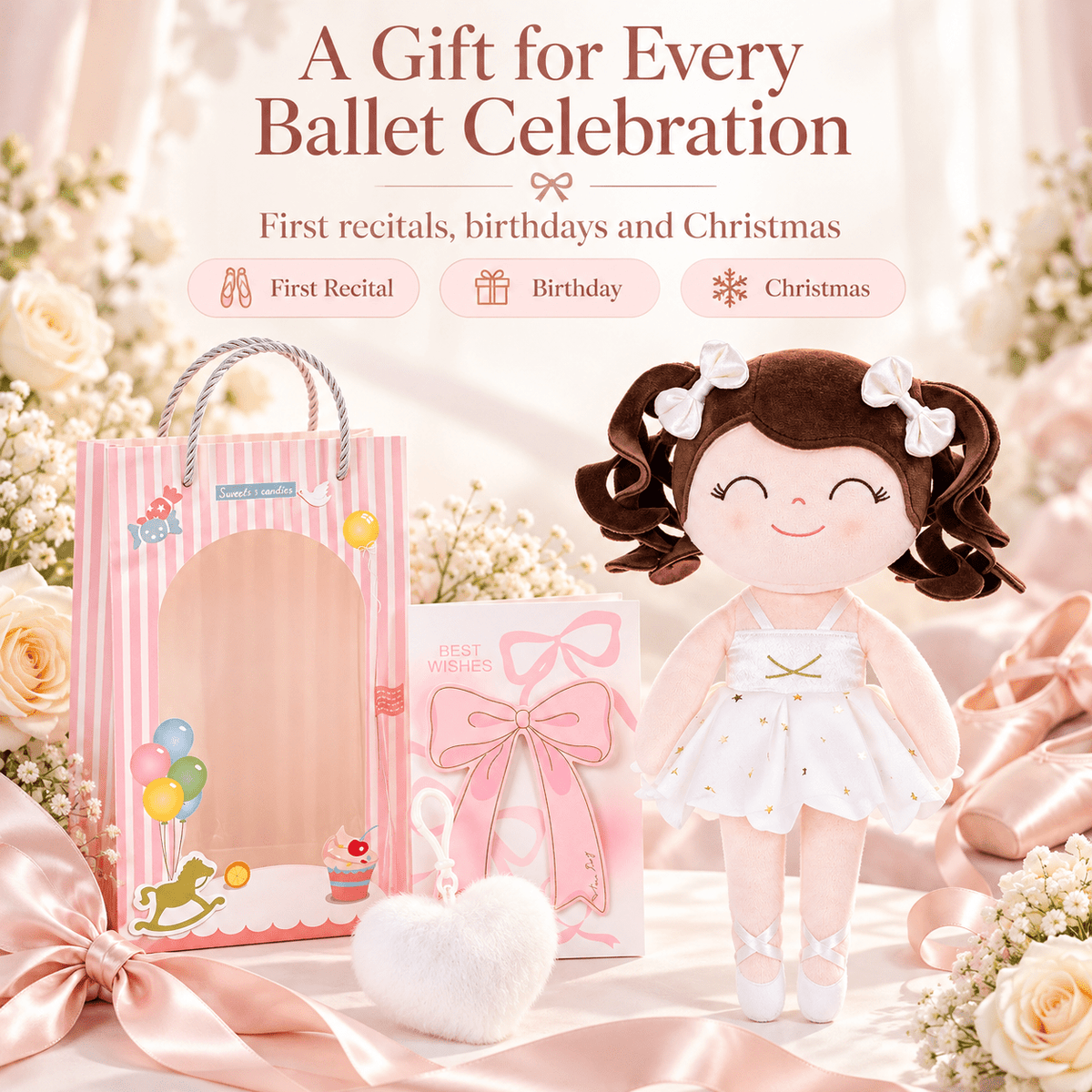 Gloveleya Personalized Ballerina Doll – 14-Inch White - Gloveleya Official