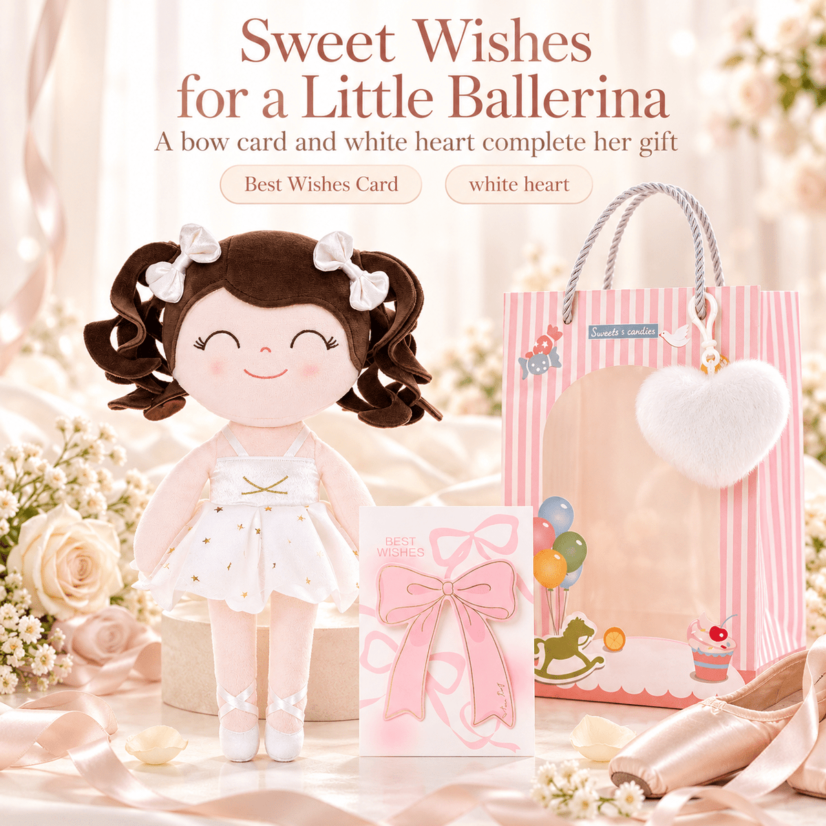 Gloveleya Personalized Ballerina Doll – 14-Inch White - Gloveleya Official