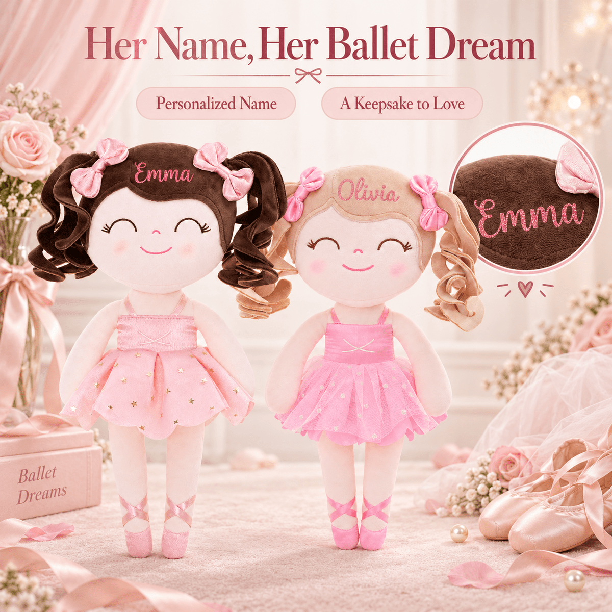 Gloveleya Personalized Ballerina Doll Collection – 14-Inch Ballet Gifts - Gloveleya Official