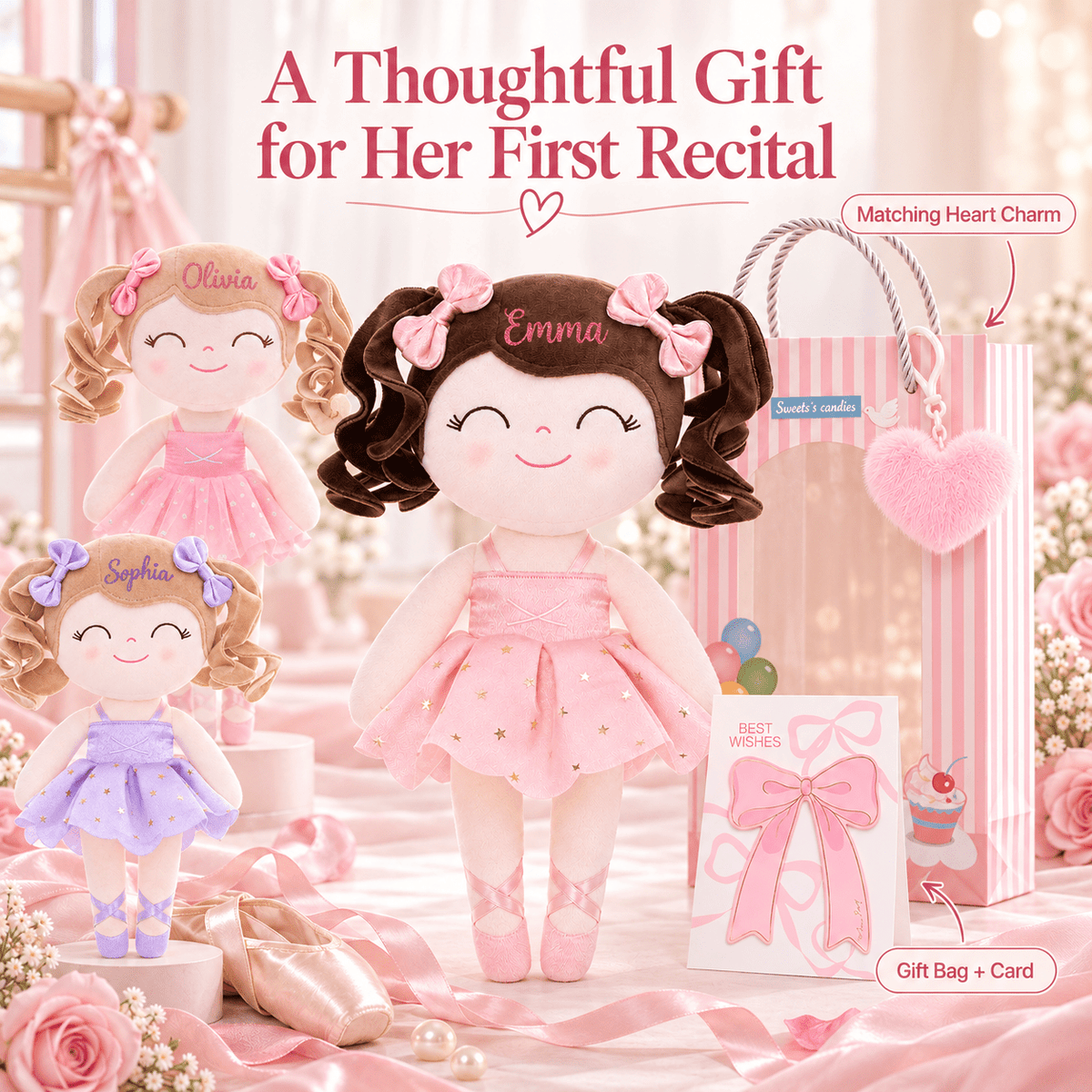 Gloveleya Personalized Ballerina Doll Collection – 14-Inch Ballet Gifts - Gloveleya Official