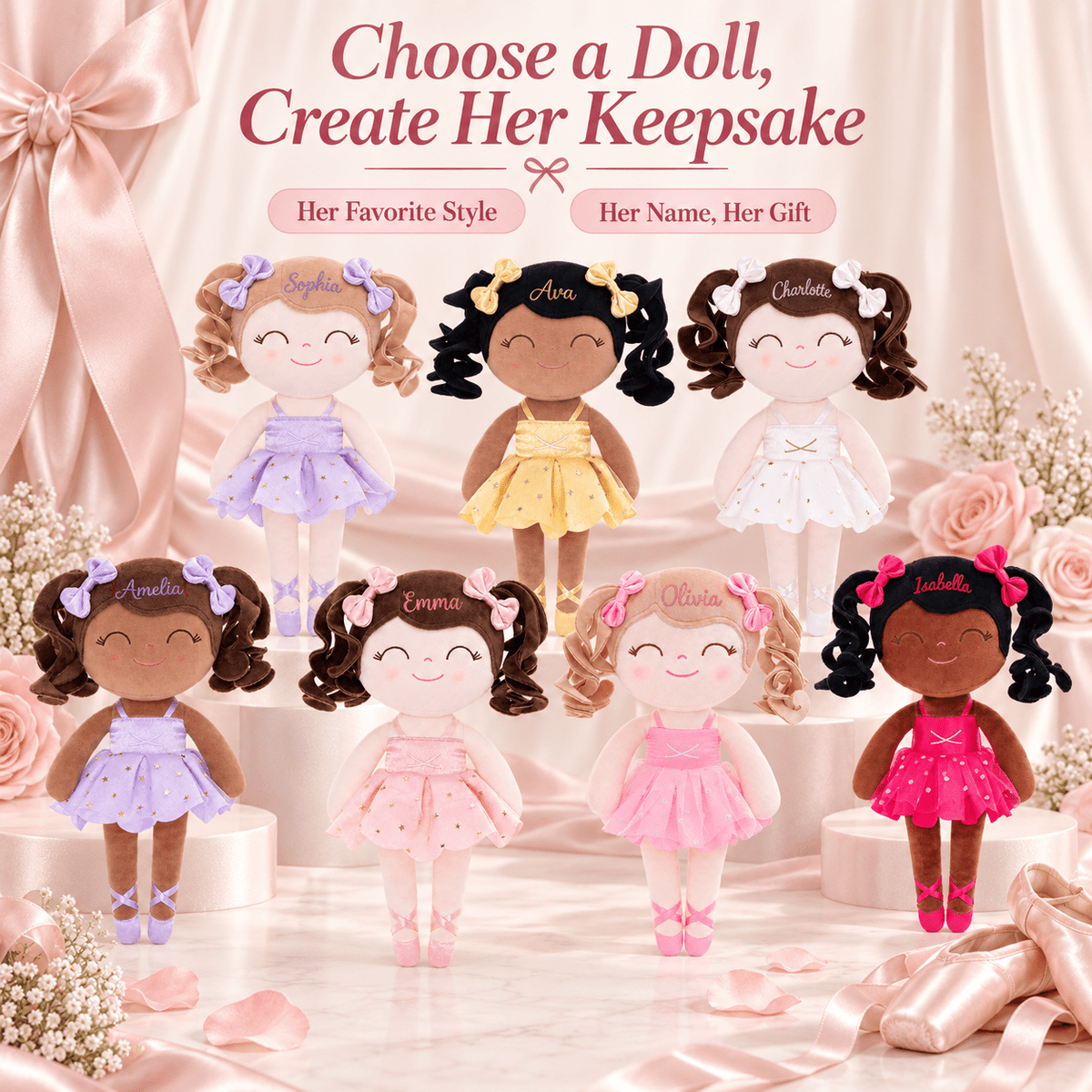 Gloveleya Personalized Ballerina Doll Collection – 14-Inch Ballet Gifts - Gloveleya Official