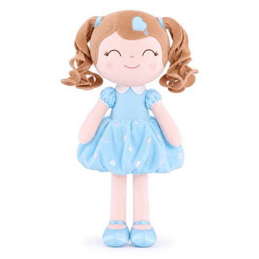 Gloveleya Personalized Curly Hair Princess Doll – 16-Inch Blue - Gloveleya Official
