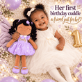 Load image into Gallery viewer, Gloveleya Personalized Curly Hair Princess Doll – 16-Inch Brown Skin, Purple - Gloveleya Official
