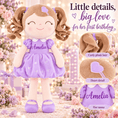 Load image into Gallery viewer, Gloveleya Personalized Curly Hair Princess Doll – 16-Inch Purple - Gloveleya Official
