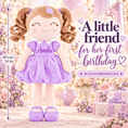 Load image into Gallery viewer, Gloveleya Personalized Curly Hair Princess Doll – 16-Inch Purple - Gloveleya Official
