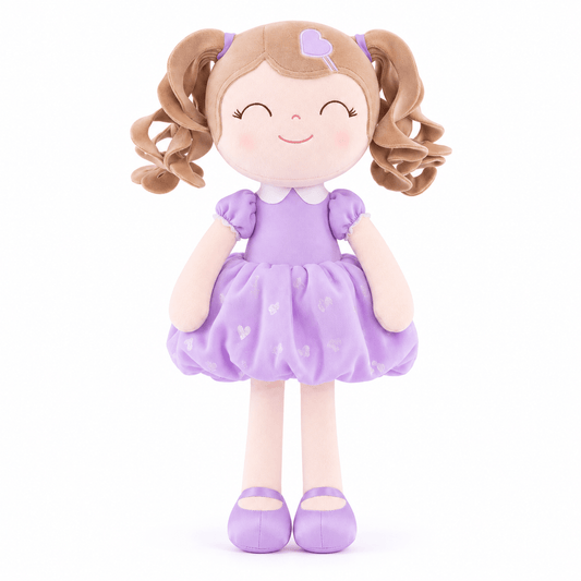 Gloveleya Personalized Curly Hair Princess Doll – 16-Inch Purple - Gloveleya Official