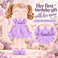 Load image into Gallery viewer, Gloveleya Personalized Curly Hair Princess Doll – 16-Inch Purple - Gloveleya Official
