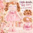 Cargar la imagen en la vista de la galería, Gloveleya Personalized Curly Hair Princess Plush Doll – 16-Inch Pink - Gloveleya Official

