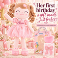 Cargar la imagen en la vista de la galería, Gloveleya Personalized Curly Hair Princess Plush Doll – 16-Inch Pink - Gloveleya Official

