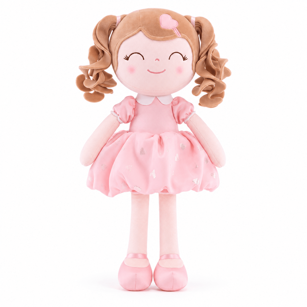 Gloveleya Personalized Curly Hair Princess Plush Doll – 16-Inch Pink - Gloveleya Official