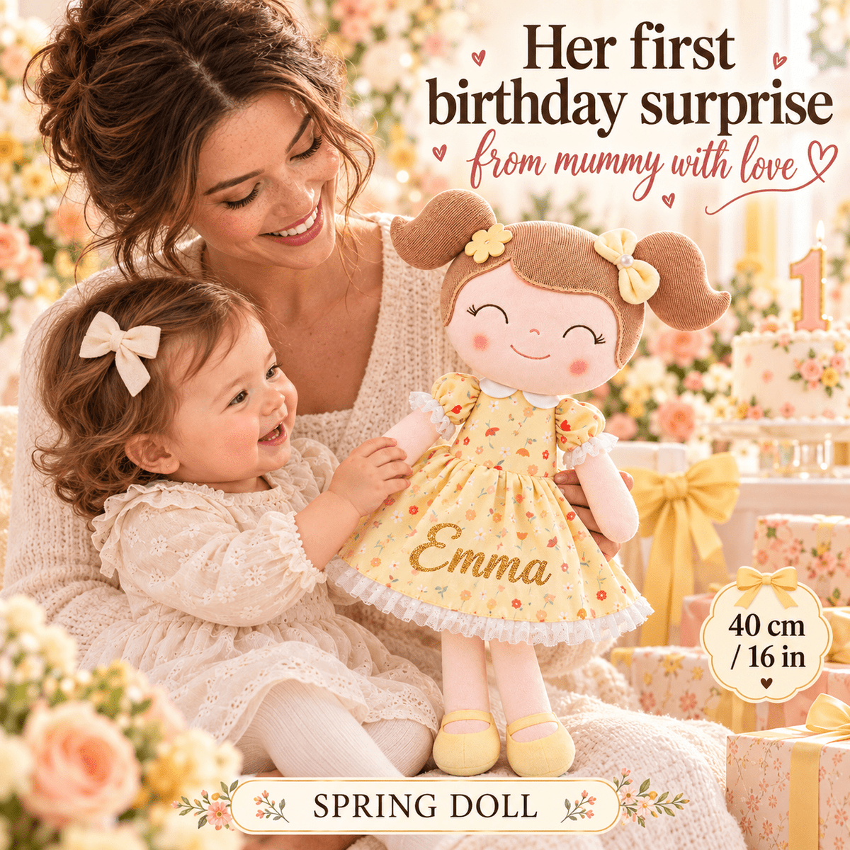 Gloveleya Personalized Flower Fairy Doll – 16-Inch Yellow - Gloveleya Official