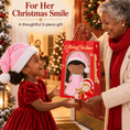 Load image into Gallery viewer, Gloveleya Pink Christmas Doll Gift Set – Brown Skin – 5 Pieces - Gloveleya Official
