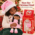 Load image into Gallery viewer, Gloveleya Pink Christmas Doll Gift Set – Brown Skin – 5 Pieces - Gloveleya Official
