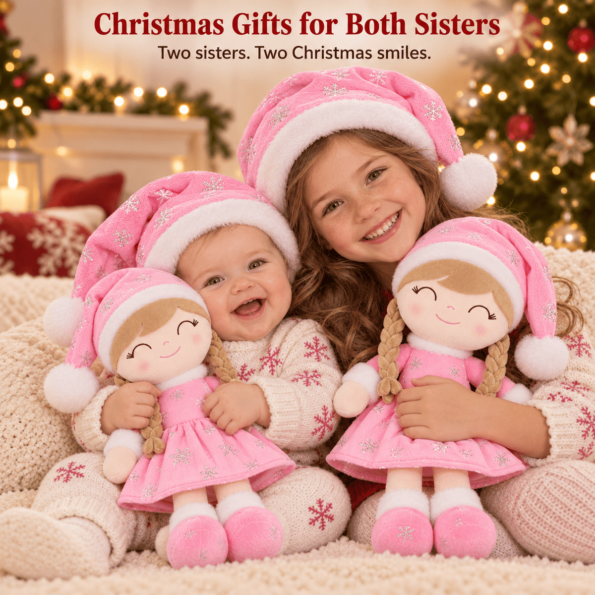 Gloveleya Pink Christmas Doll Gift Set – Light Skin – 5 Pieces - Gloveleya Official