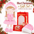 Load image into Gallery viewer, Gloveleya Pink Christmas Doll Gift Set – Light Skin – 5 Pieces - Gloveleya Official
