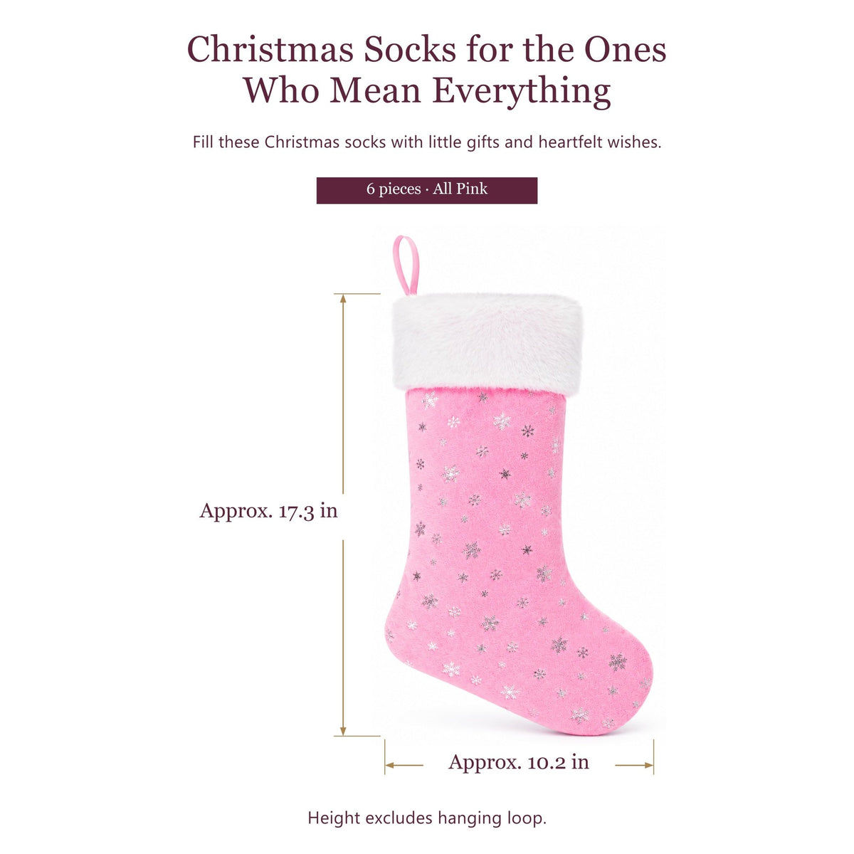 Gloveleya Pink Christmas Stockings – Set of 6 - Gloveleya Official