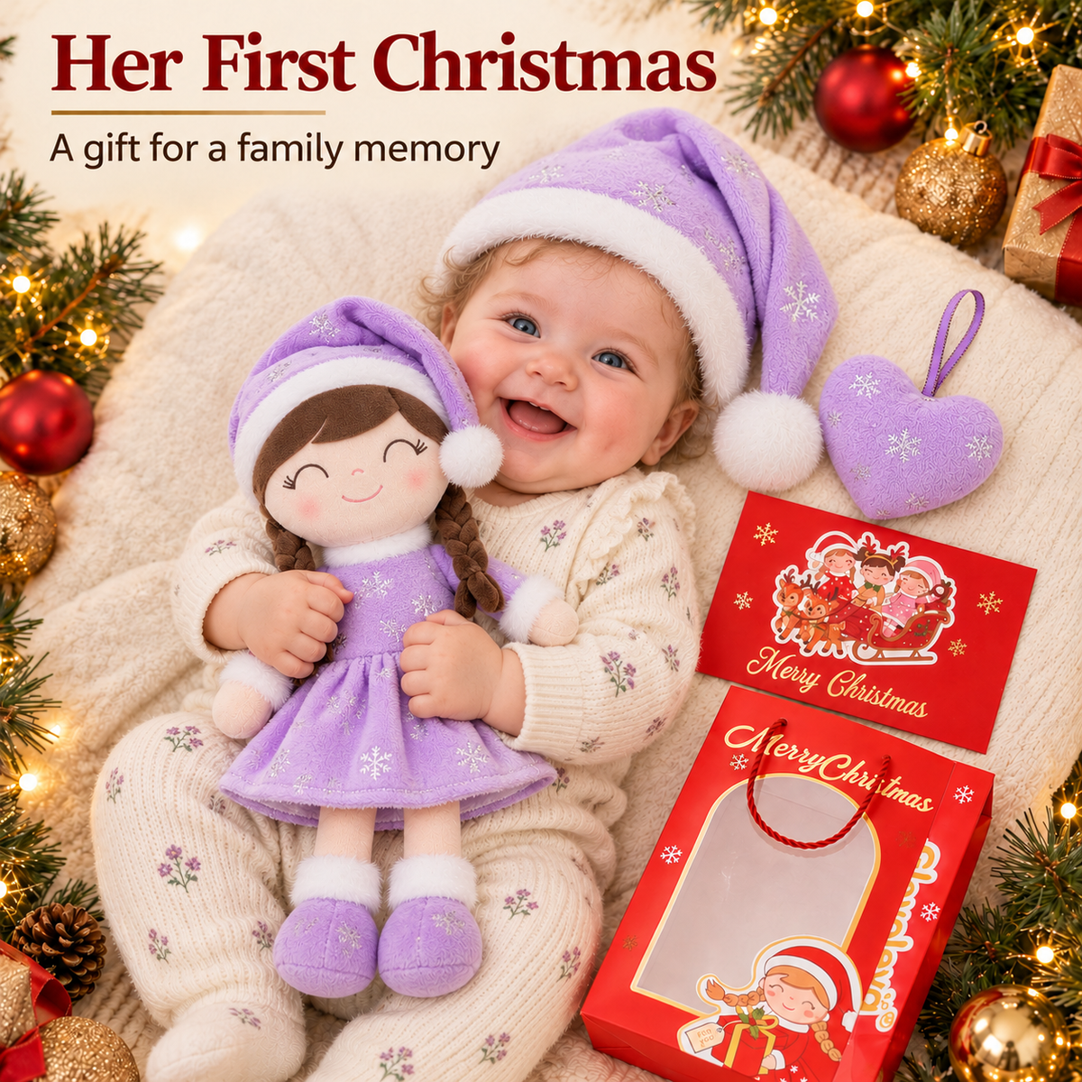 Gloveleya Purple Christmas Doll Gift Set – 5 Pieces - Gloveleya Official