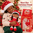 Load image into Gallery viewer, Gloveleya Red Christmas Doll Gift Set – Brown Skin – 5 Pieces - Gloveleya Official
