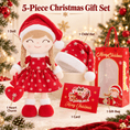 Load image into Gallery viewer, Gloveleya Red Christmas Doll Gift Set – Light Skin – 5 Pieces - Gloveleya Official
