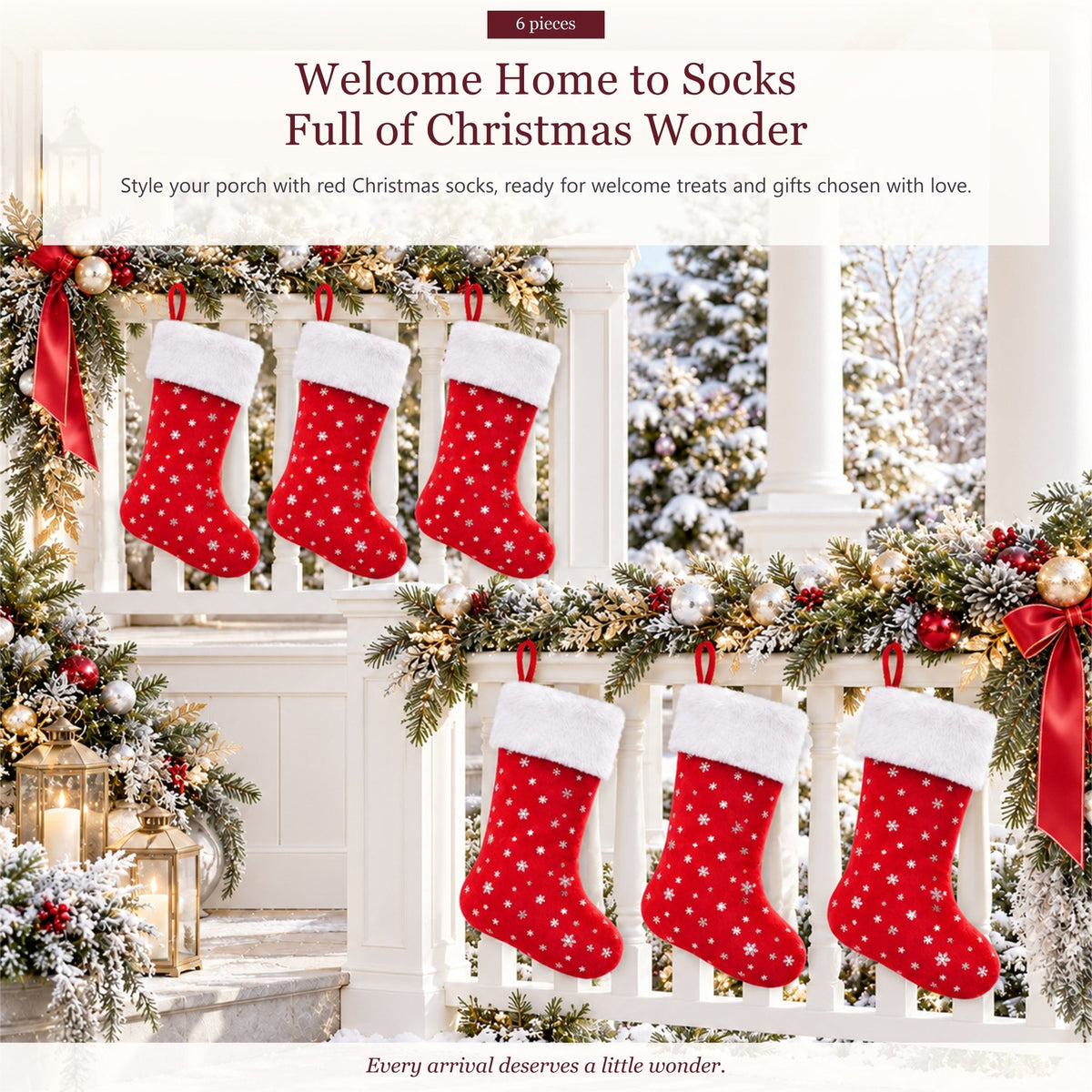 Gloveleya Red Christmas Stockings – Set of 6 - Gloveleya Official