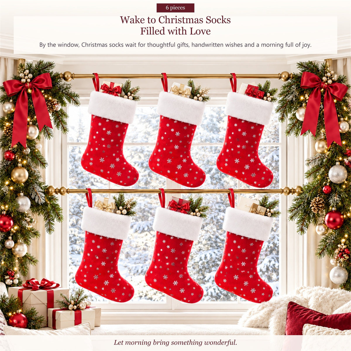Gloveleya Red Christmas Stockings – Set of 6 - Gloveleya Official