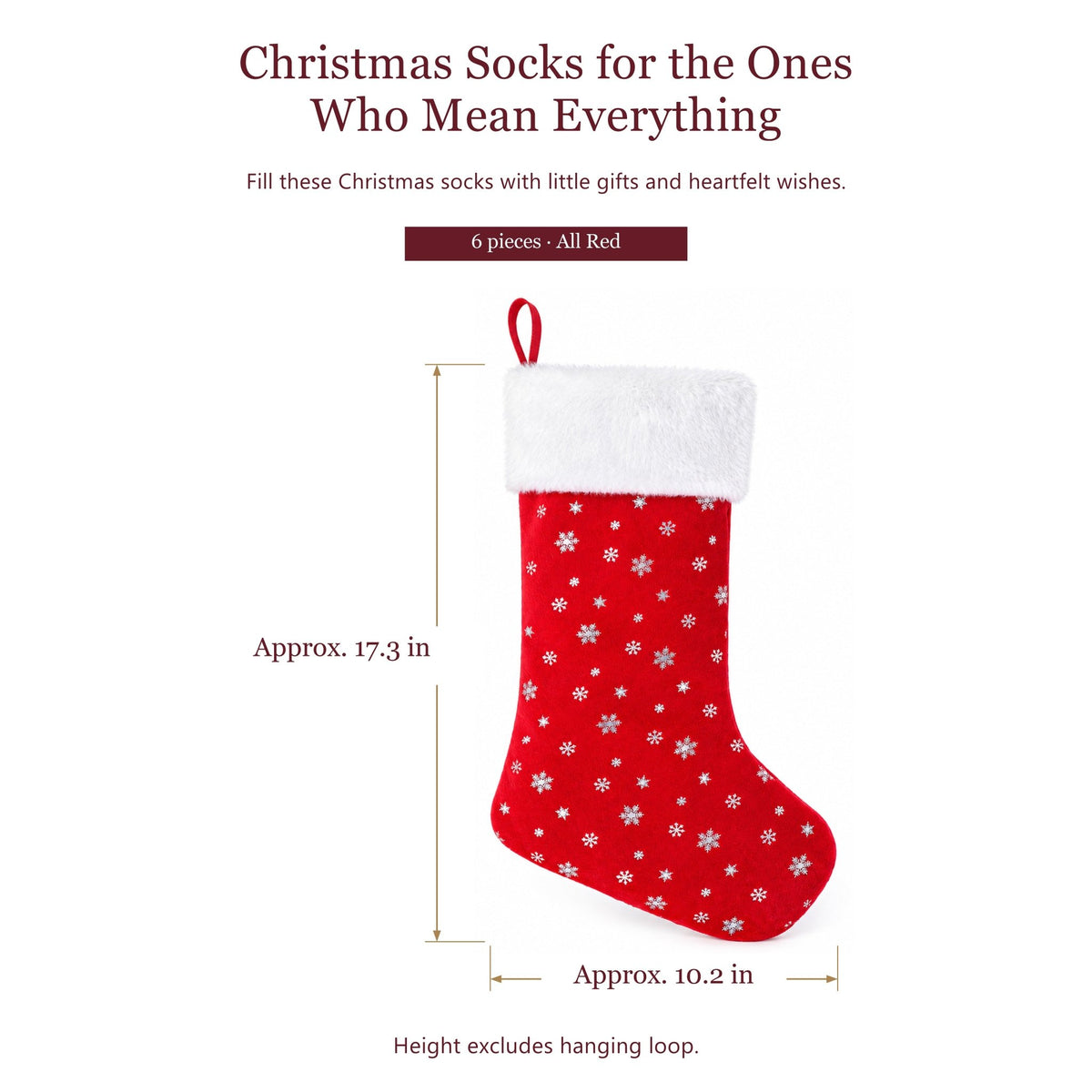 Gloveleya Red Christmas Stockings – Set of 6 - Gloveleya Official