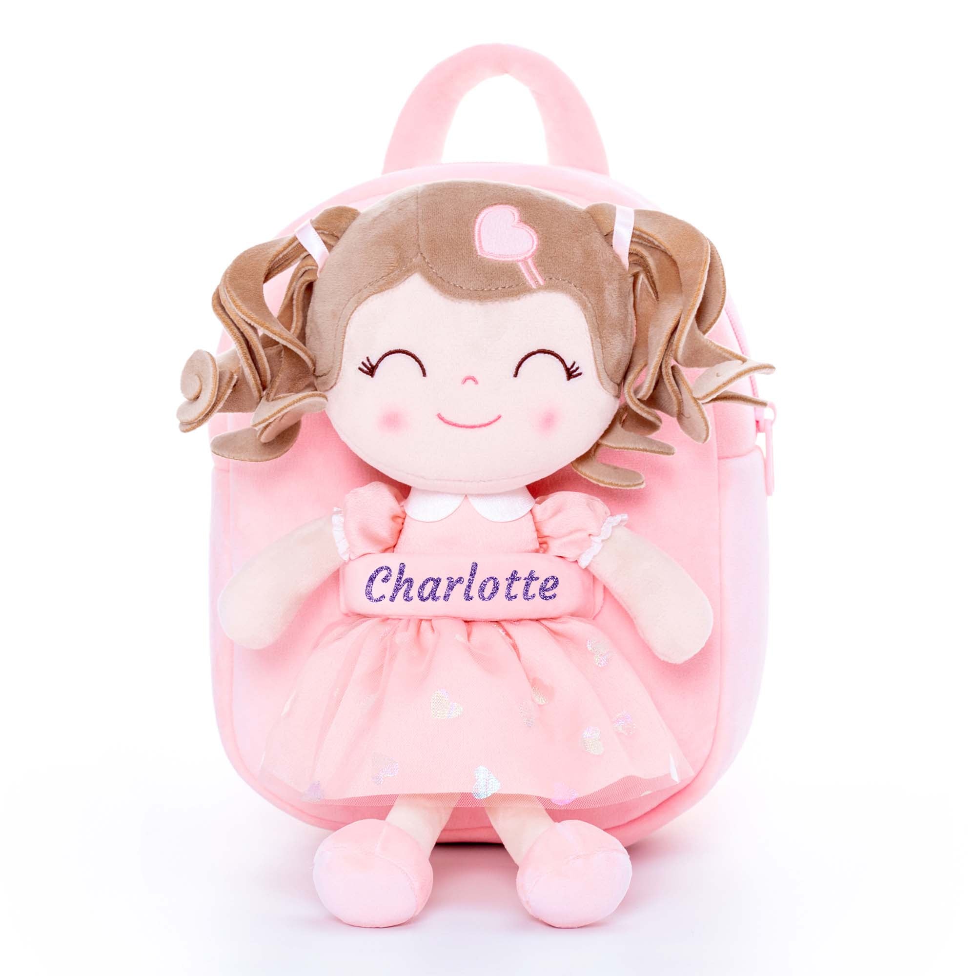 Gloveleya 9-inch Personalized Love Heart Girls Dolls Backpacks Series