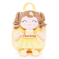 Load image into Gallery viewer, Gloveleya 9-inch Personalized Love Heart Girls Dolls Backpacks Yellow
