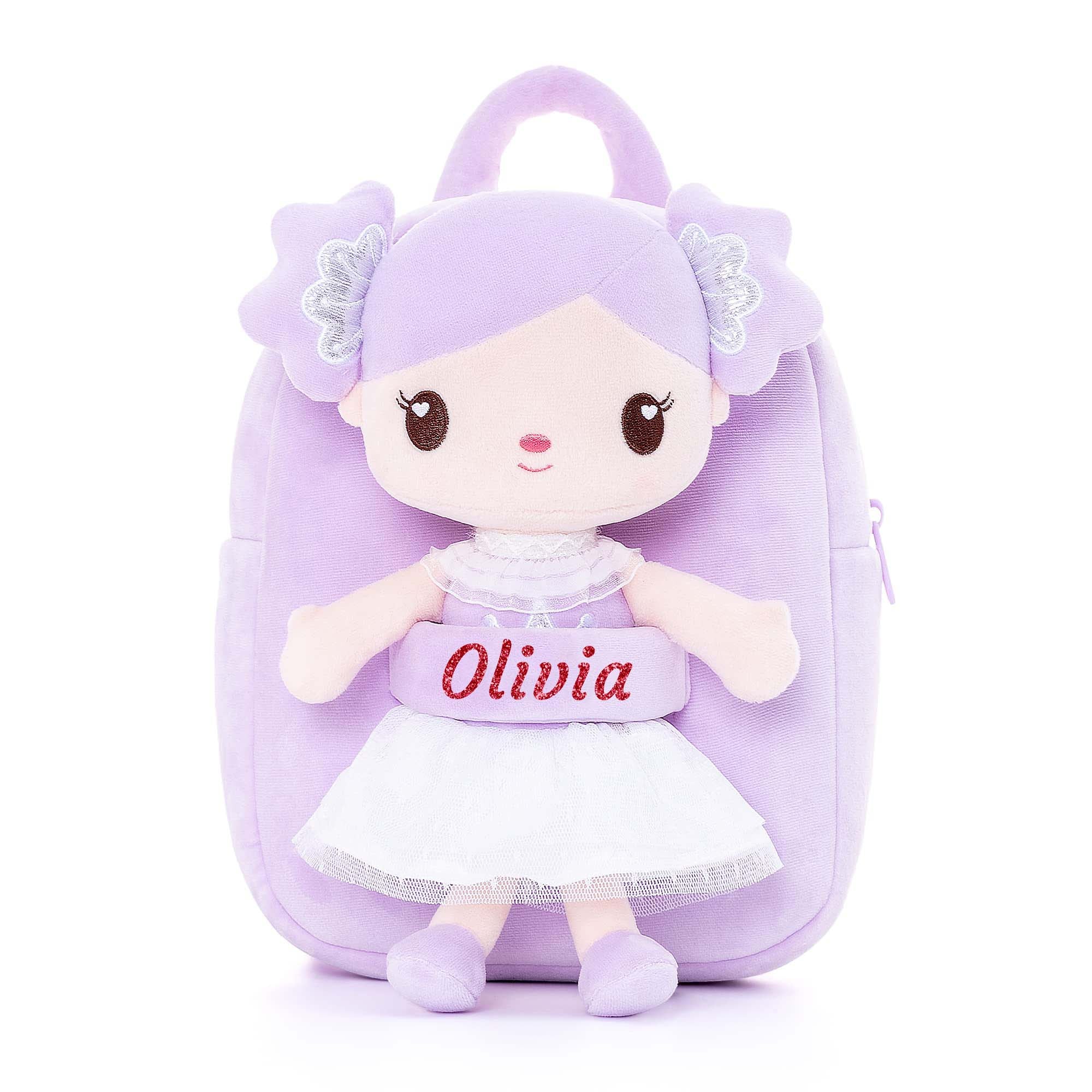 Gloveleya 9-inch Personalized Curl Candy Girls Doll Backpack