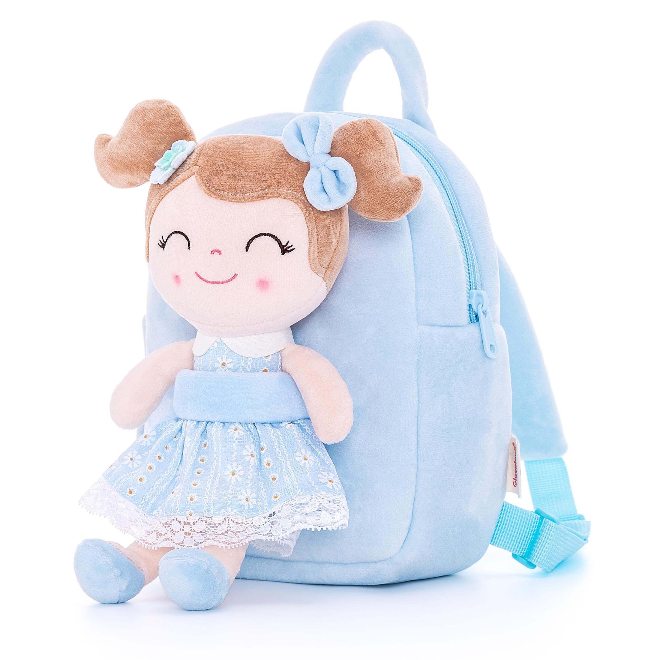 Gloveleya 9-inch Personalized Spring Girl Backpacks Blue