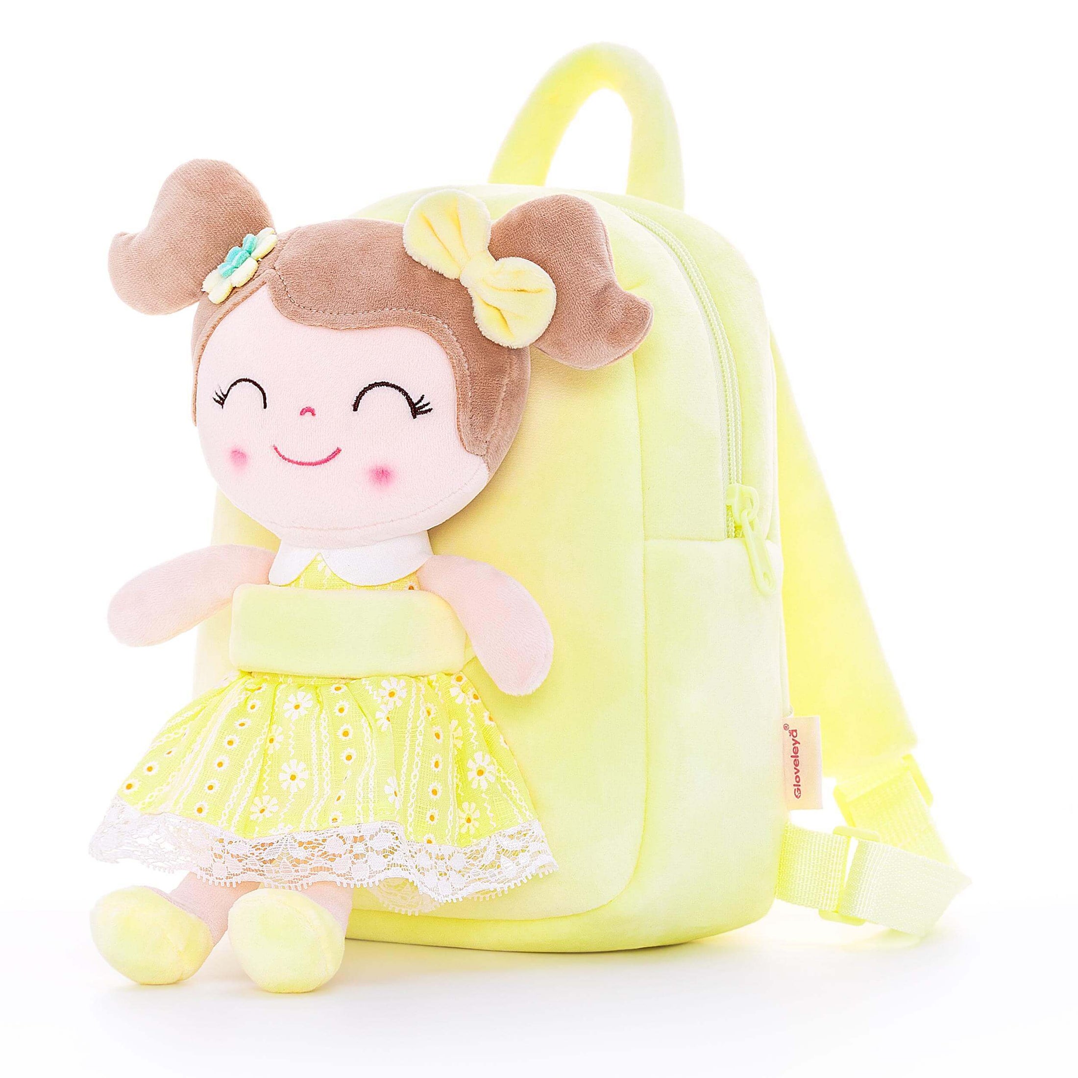 Gloveleya 9-inch Personalized Spring Girl Backpacks Yellow
