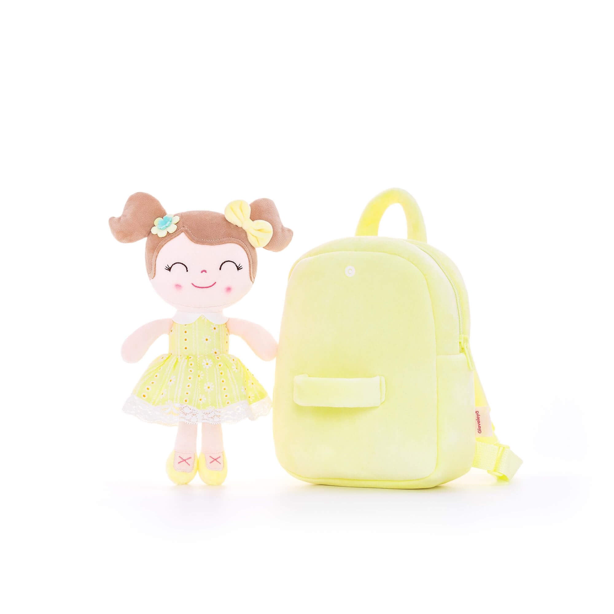 Gloveleya 9-inch Personalized Spring Girl Backpacks Yellow