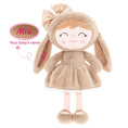 Load image into Gallery viewer, Gloveleya 12-inch Personalized Plush Bunny Doll Brown
