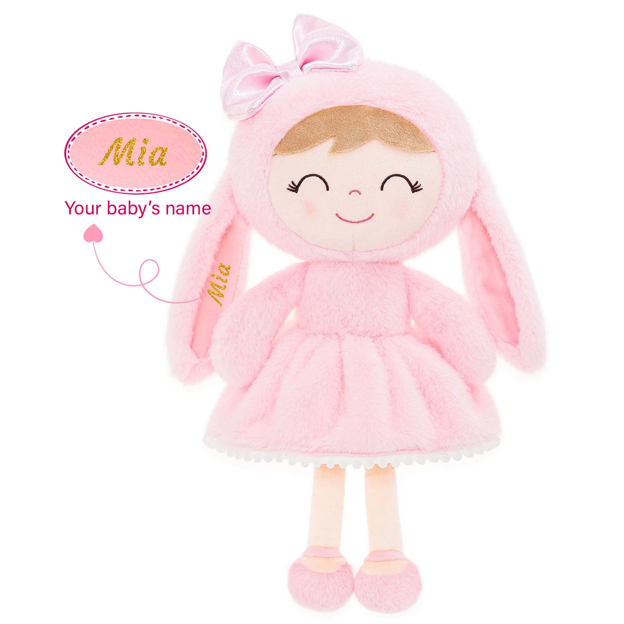 Gloveleya 12-inch Personalized Plush Bunny Doll Series