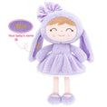 Load image into Gallery viewer, Gloveleya 12-inch Personalized Plush Bunny Doll Purple
