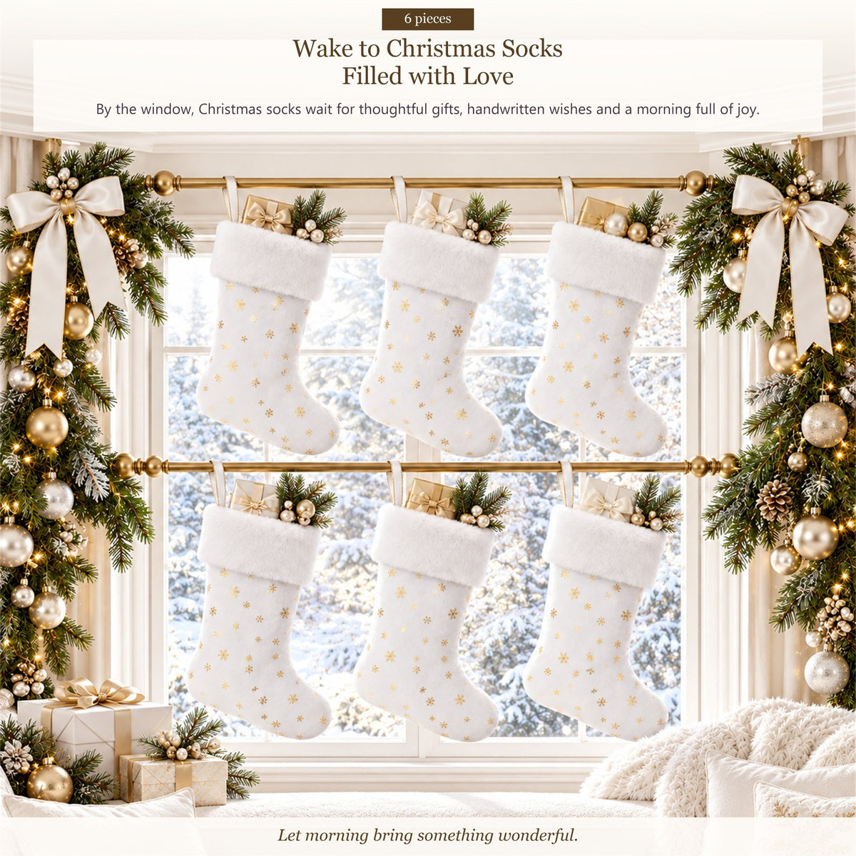 Gloveleya White Christmas Stockings – Set of 6 - Gloveleya Official