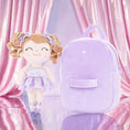 Load image into Gallery viewer, Gloveleya 9-inch Personalized Plush Curly Ballet Girl Dolls Backpack Purple Ballet Dream
