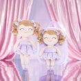 Cargar la imagen en la vista de la galería, Gloveleya 9-inch Personalized Plush Curly Ballet Girl Dolls Backpack Purple Ballet Dream
