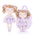 Personalized Gloveleya Curly Ballet Girl Dolls Backpack Light Skin Purple