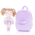 Cargar la imagen en la vista de la galería, Personalized Gloveleya Curly Ballet Girl Dolls Backpack Light Skin Purple - Gloveleya Offical
