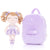 Personalized Backpacks Light Curly Girl Doll and Backpack Purple