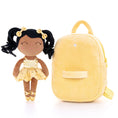 Load image into Gallery viewer, Personalized Gloveleya Curly Ballet Girl Dolls Backpack Tanned Skin Gold 9inches - Gloveleya Offical
