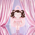 Cargar la imagen en la vista de la galería, Gloveleya 9-inch Personalized Plush Curly Ballet Girl Dolls Backpack Champagne Pink Ballet Dream
