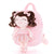 Personalized Gloveleya Curly Ballet Girl Dolls Backpack Light Skin Pink 9inches