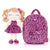 Personalized Gloveleya Curly Doll Backpack with Rose Leopard Costume Doll 9 inches