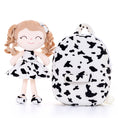 Load image into Gallery viewer, Personalized Gloveleya Curly Doll Backpack with Cow Costume Doll 9 inches - Gloveleya Offical
